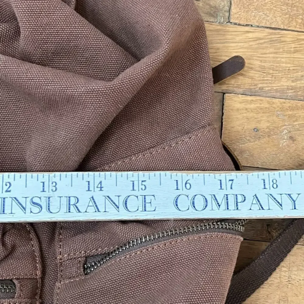 Augur Jans High Capacity Canvas Backpack Brown Leather Detail Rucksack